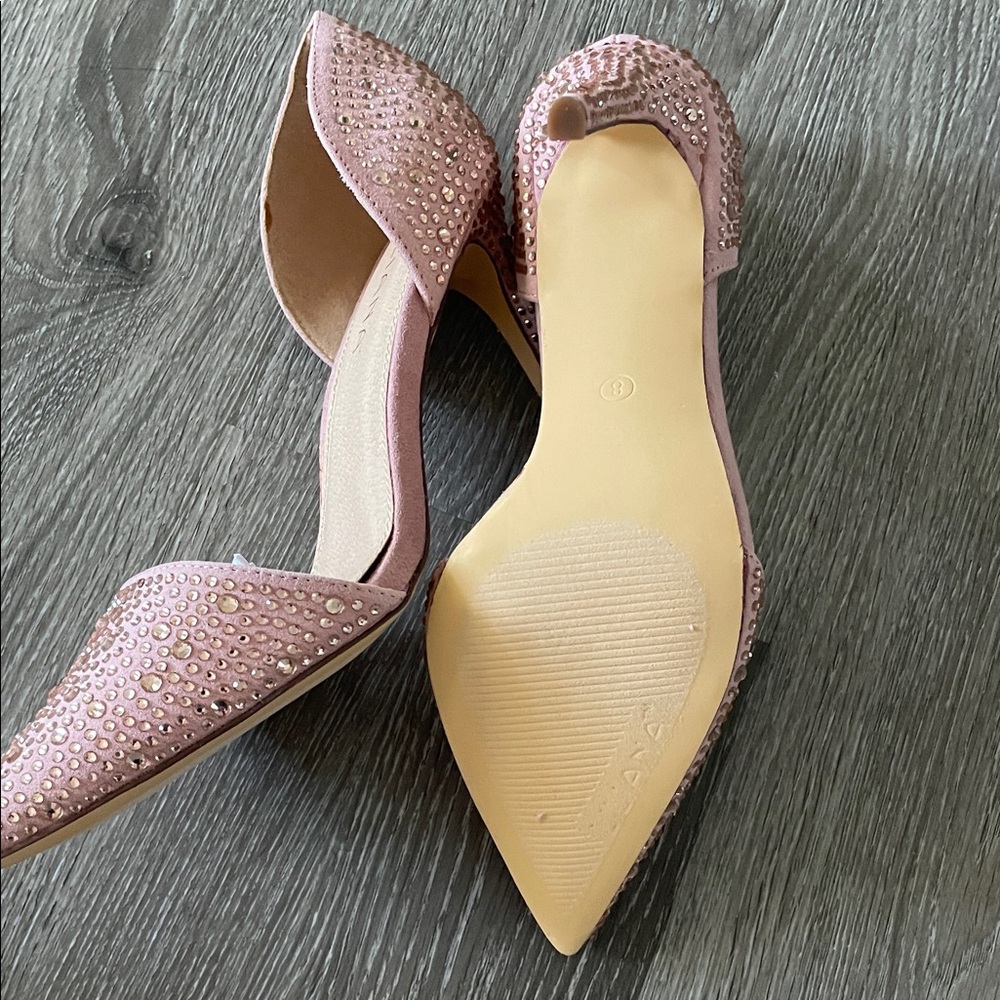 Liliana Pink Crystal-Embellished Pointed-Toe D'Orsay Flats - Picture 13 of 13